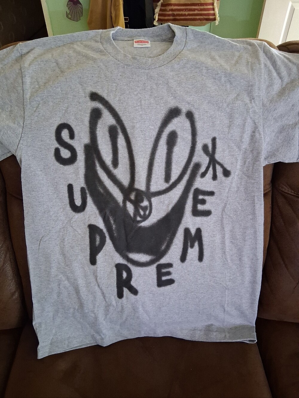 Supreme Gray Smile Tee Size Medium